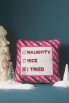 Furbish Studio Holiday Petite Needlepoint Pillow In Pink