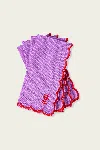 FURBISH STUDIO ICON LINEN NAPKINS SET OF 4 - LILAC + CHERRY