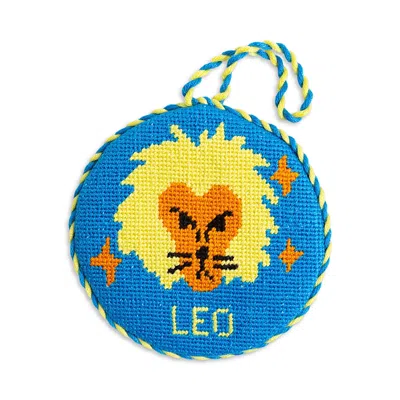 Furbish Studio Leo Needlepoint Zodiac Ornament In Blue