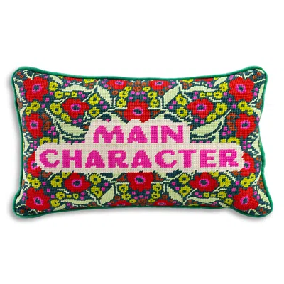 Furbish Studio Main Character Needlepoint Pillow In Green
