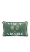 Furbish Studio Make It A Double Needlepoint Pillow In Green