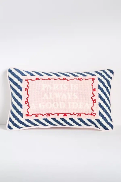 Furbish Studio Mini Needlepoint Pillow In Blue