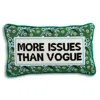 Furbish Studio More Issues Than Vogue Needlepoint Pillow In Green