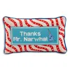 Furbish Studio Narwhal Needlepoint Pillow In Blue