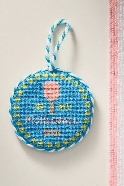 Furbish Studio Needlepoint Ornament In Blue
