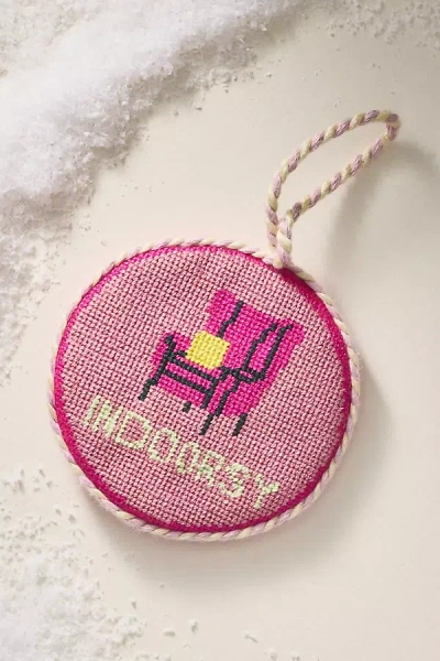 Furbish Studio Needlepoint Ornament In Pink