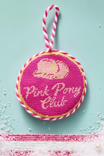 Furbish Studio Needlepoint Ornament In Pink