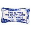 Furbish Studio Nice Things Needlepoint Decorative Pillow In Cobalt Blue