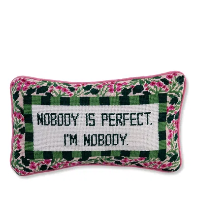 Furbish Studio Nobody's Perfect Needlepoint Pillow, 15 X 9 In Multi