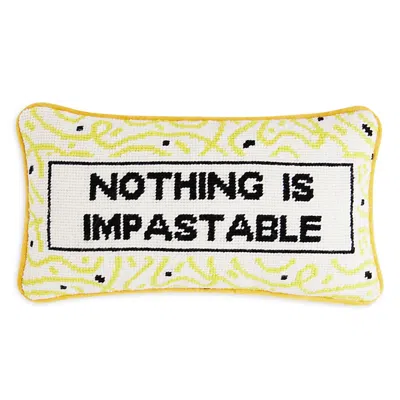 Furbish Studio Nothing Is Impastable Needlepoint Decorative Pillow - Exclusive In Yellow