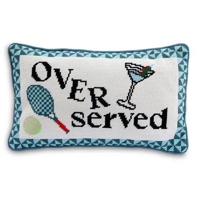 Furbish Studio Overserved Needlepoint Pillow, 15 X 9 In Blue