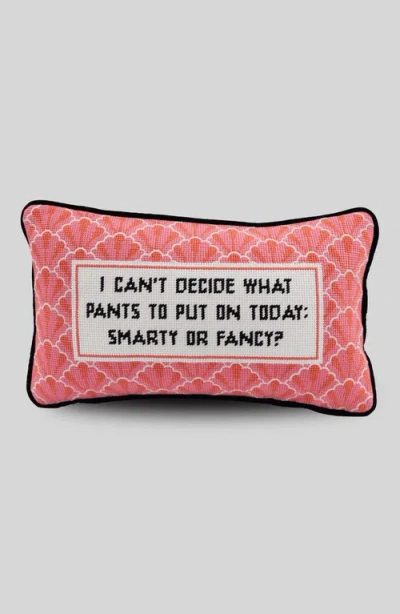 Furbish Studio Pants Needlepoint Pillow In Pink