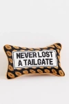 Furbish Studio Never Lost A Tailgate Needlepoint Pillow In Brown