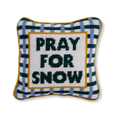 Furbish Studio Pray For Snow Needlepoint Pillow In Amber In Multi
