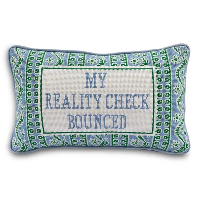 Furbish Studio Reality Check Needlepoint Pillow, 15 X 9 In Blue