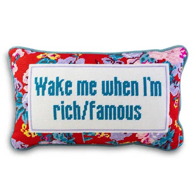 Furbish Studio Rich And Famous Needlepoint Pillow, 15 X 9 In Multi
