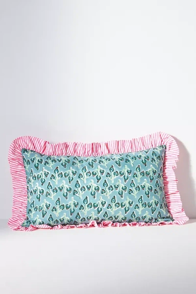 Furbish Studio Ruffle Pillow Cover In Blue