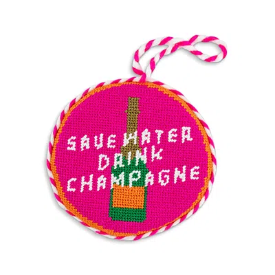Furbish Studio Save Water Needlepoint Ornament In Pink