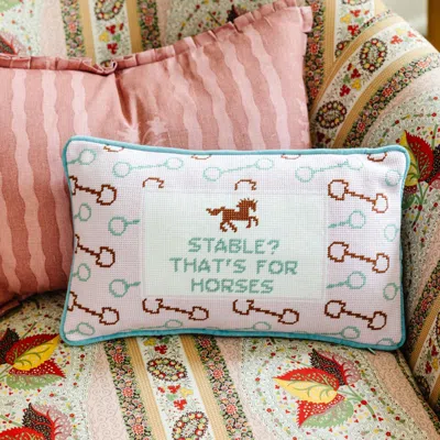 Furbish Studio Stable Needlepoint Pillow