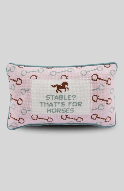 Furbish Studio Stable Needlepoint Pillow In Pink