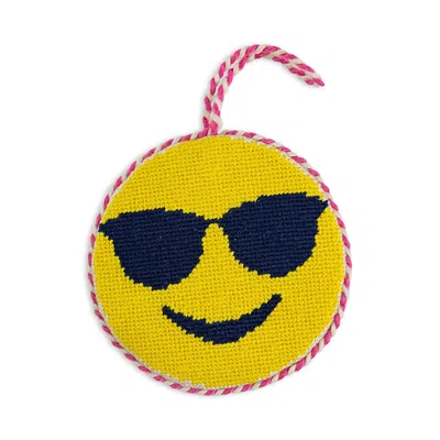 Furbish Studio Sunglass Emoji Needlepoint Icon Ornament In Multi
