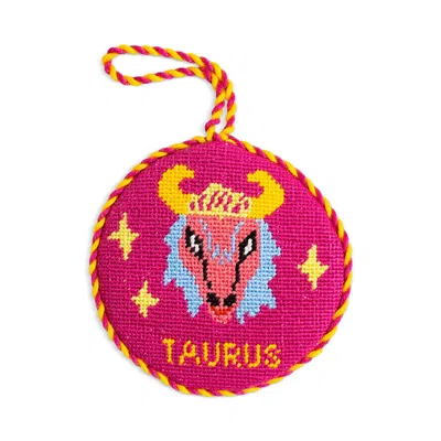 Furbish Studio Taurus Needlepoint Zodiac Ornament In Multi