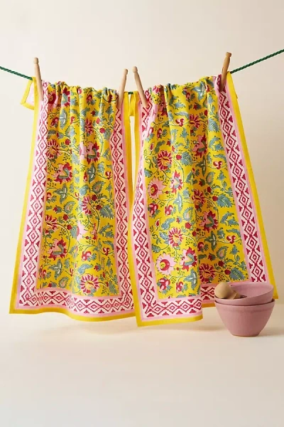 Furbish Studio Tea Towels, Set Of 2 In Yellow