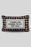Furbish Studio Ted Talk Needlepoint Pillow In Multi