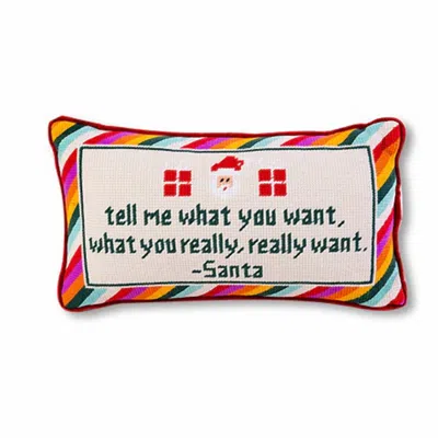 Furbish Studio Tell Me What You Want Needlepoint Pillow In Multi