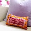 Furbish Studio Too Much Needlepoint Decorative Pillow In Salmon