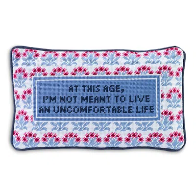 Furbish Studio Uncomfortable Life Needlepoint Pillow In Transparent
