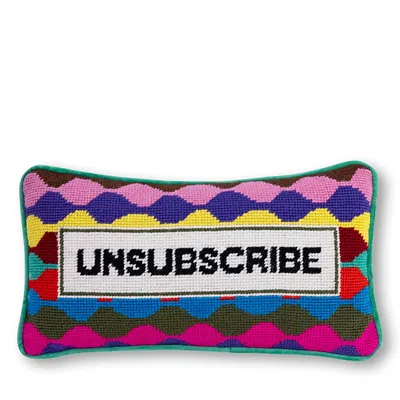 Furbish Studio Unsubscribe Needlepoint Pillow, 14 X 8 In Multi