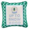 Furbish Studio Up To Snow Good Needlepoint Pillow In Green