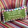 Furbish Studio Well Well Well Needlepoint Decorative Pillow In Light Blue