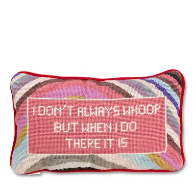 Furbish Studio Whoop There It Is Needlepoint Decorative Pillow In Red
