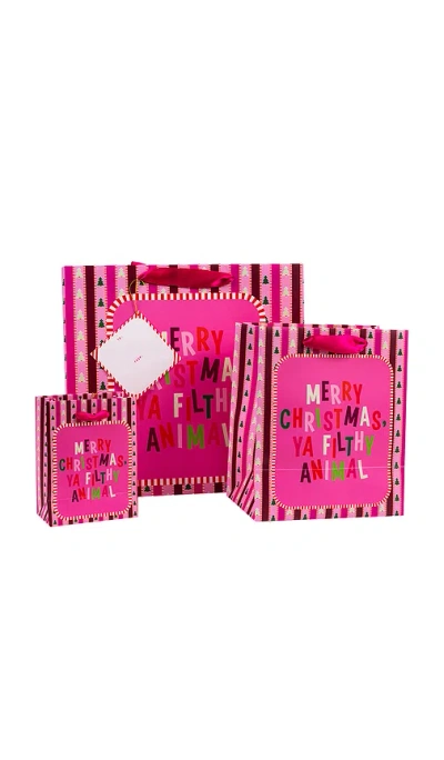 Furbish Studio Ya Filthy Animal Gift Bag Set Of 3 In Pink