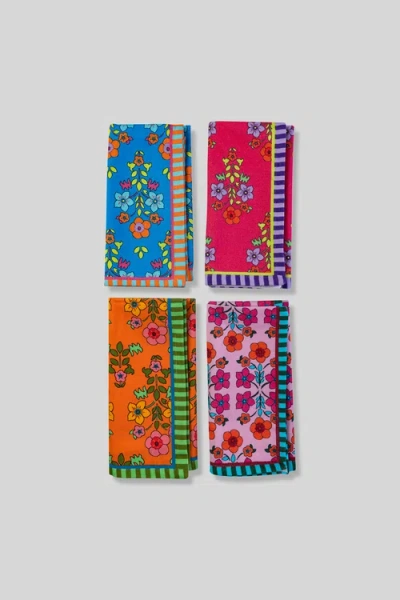 Furbish Summer Floral Napkins Set Of 4