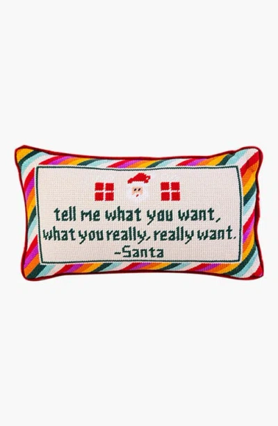 Furbish Tell Me What You Want Needlepoint Pillow In Red