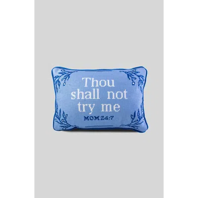 Furbish Try Me Needlepoint Pillow In Blue