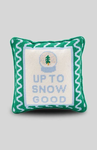 Furbish Up To Snow Good Needlepoint Pillow In Green