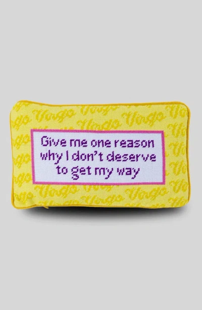 Furbish Virgo Needlepoint Pillow In Yellow