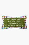 Furbish Well Well Well Needlepoint Pillow In Blue