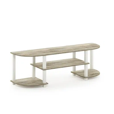 Furinno 11058 Turn-s-tube Wide Tv Entertainment Center, Sonoma Oak/white