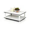 Furinno 11172 Just 2-tier No Tools Coffee Table, White W/white Tube