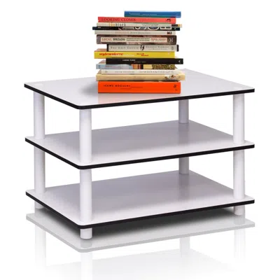 Furinno 11173 Just 3-tier No Tools Coffee Table, White W/white Tube