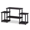 Furinno 11257dwn Turn-n-tube No Tools Entertainment Center, Dark Walnut In Black