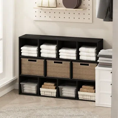 Furinno 11-cube Open Shelf Multipurpose Closet & Clothing Storage, Storage Organizer, Blackwood