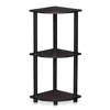 Furinno 12077dwn Turn-n-tube 3-tier Corner Display Rack Multipurpose Shelving Unit, Dark Walnut