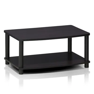 Furinno 13191dwn Turn-n-tube No Tools 2-tier Elevated Tv Stands, Dark Walnut