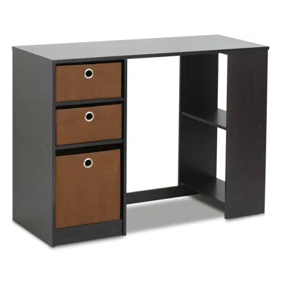 Furinno 15110 Jaya Modern Computer Study Desk, Espresso In Black